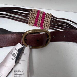 Vtg Hollister Women's Woven Genuine Leather Boho Hippie Belt Y2K Small NWT